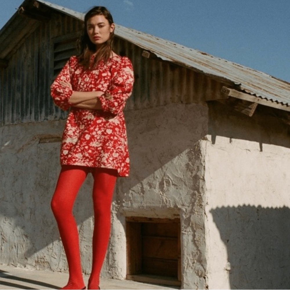 Doen Acton Red Floral Mini Dress